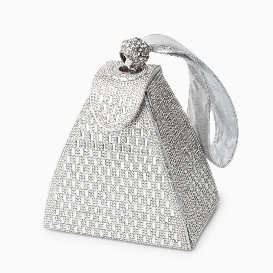 Crystal Pyramid Silver Çanta