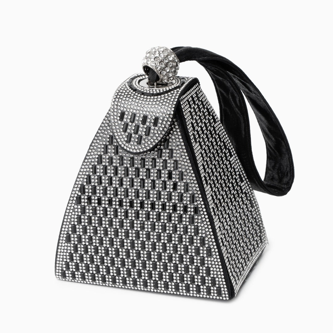 Crystal Pyramid Silver Çanta