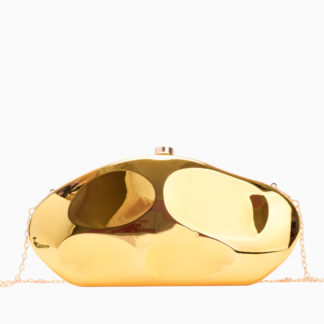 Alba Akrilik Gold Clutch Çanta