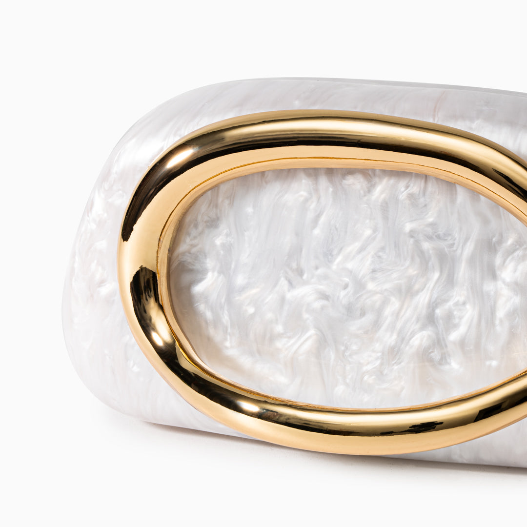 Dayja Beyaz Clutch Çanta