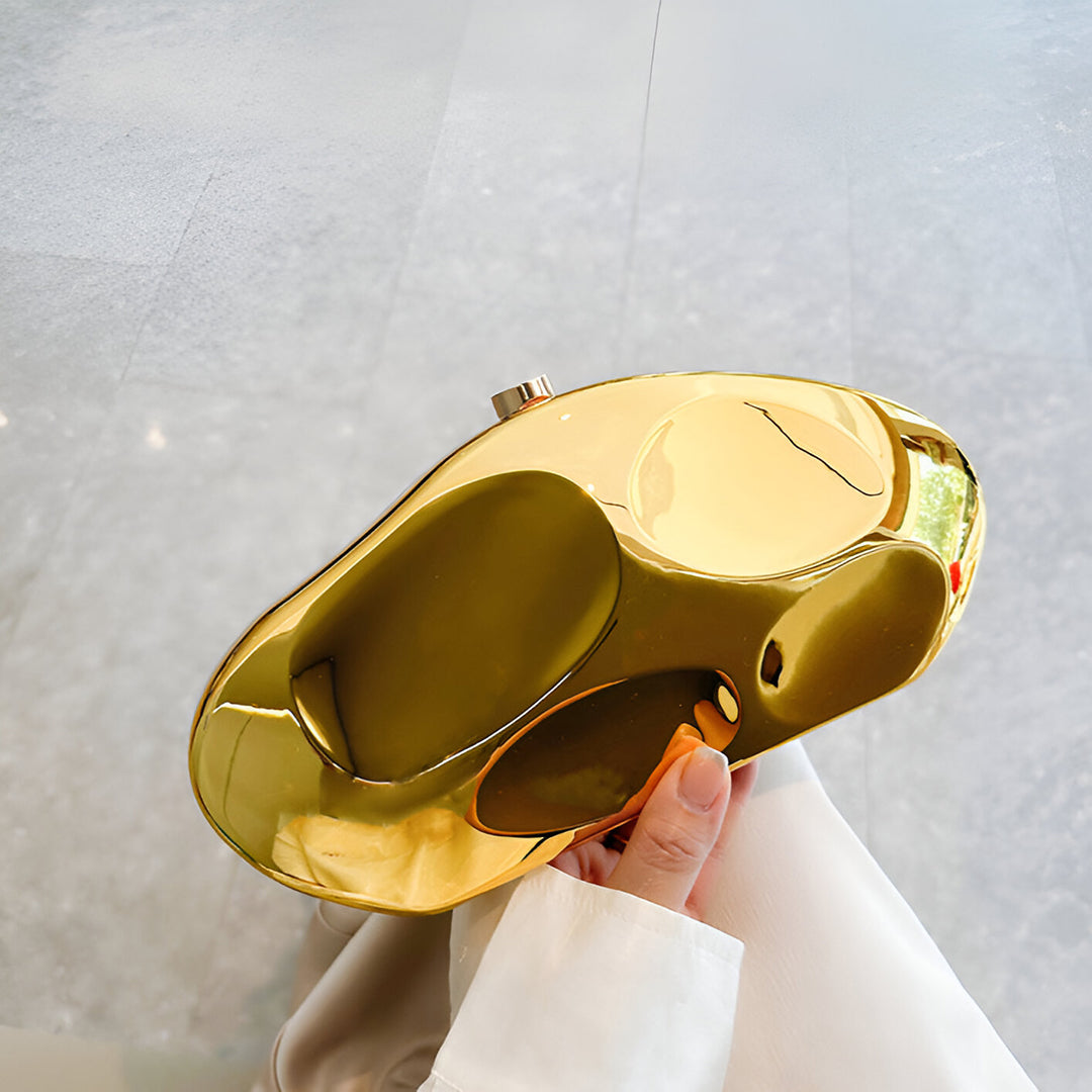 Alba Akrilik Gold Clutch Çanta