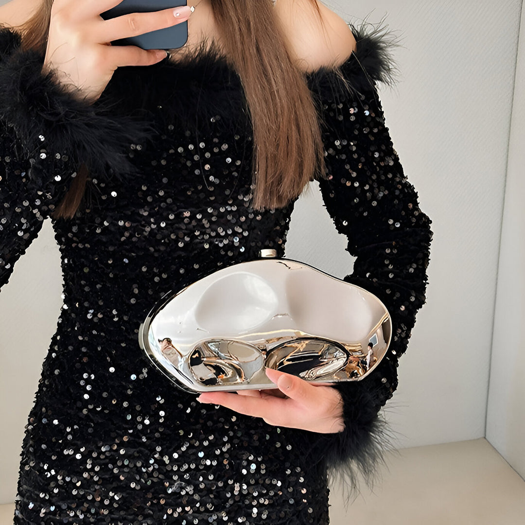 Alba Akrilik Silver Clutch Çanta