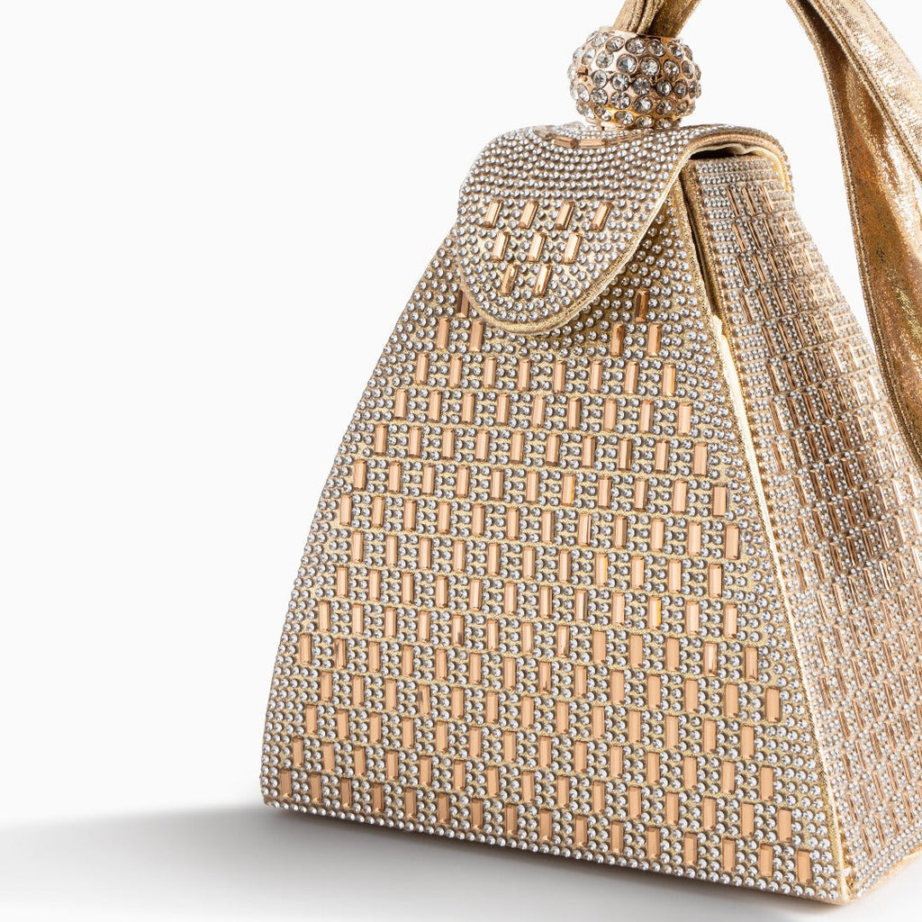 Crystal Pyramid Gold Çanta