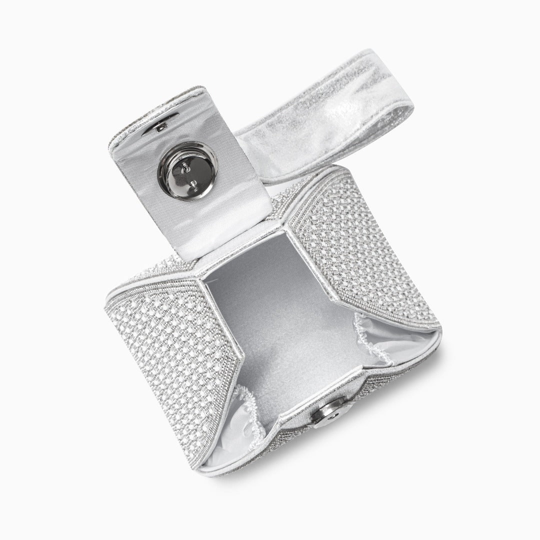 Crystal Pyramid Silver Çanta