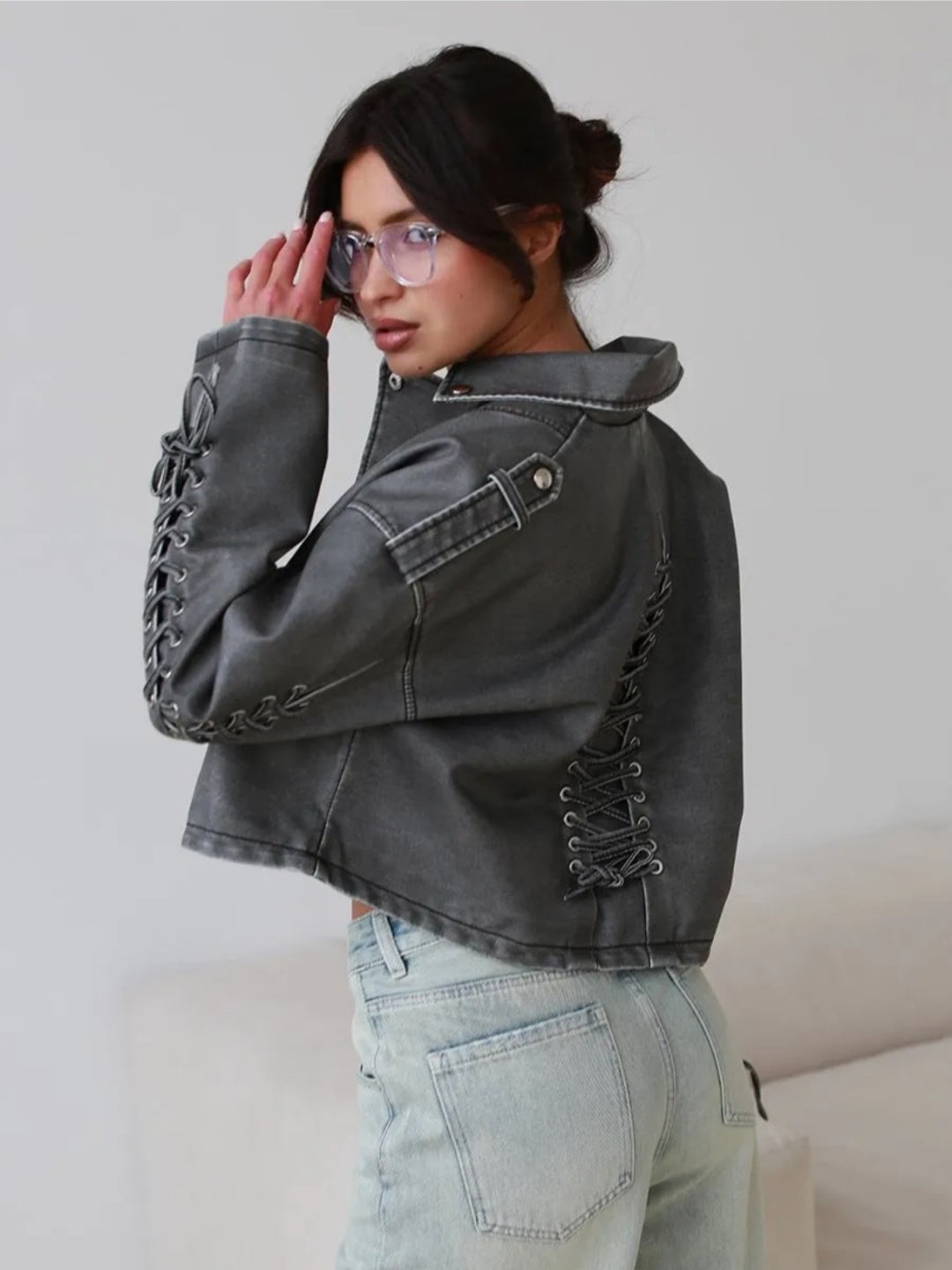 SIRTINDA BAĞCIKLI VINTAGE TIRPAN CEKET