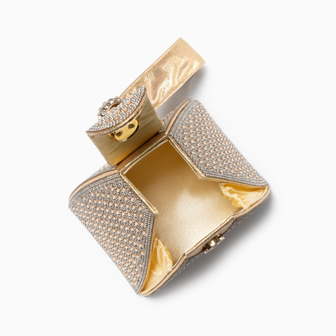 Crystal Pyramid Gold Çanta