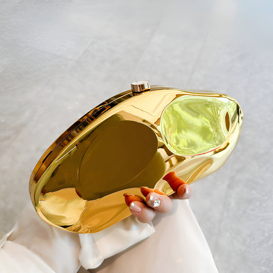 Alba Akrilik Gold Clutch Çanta