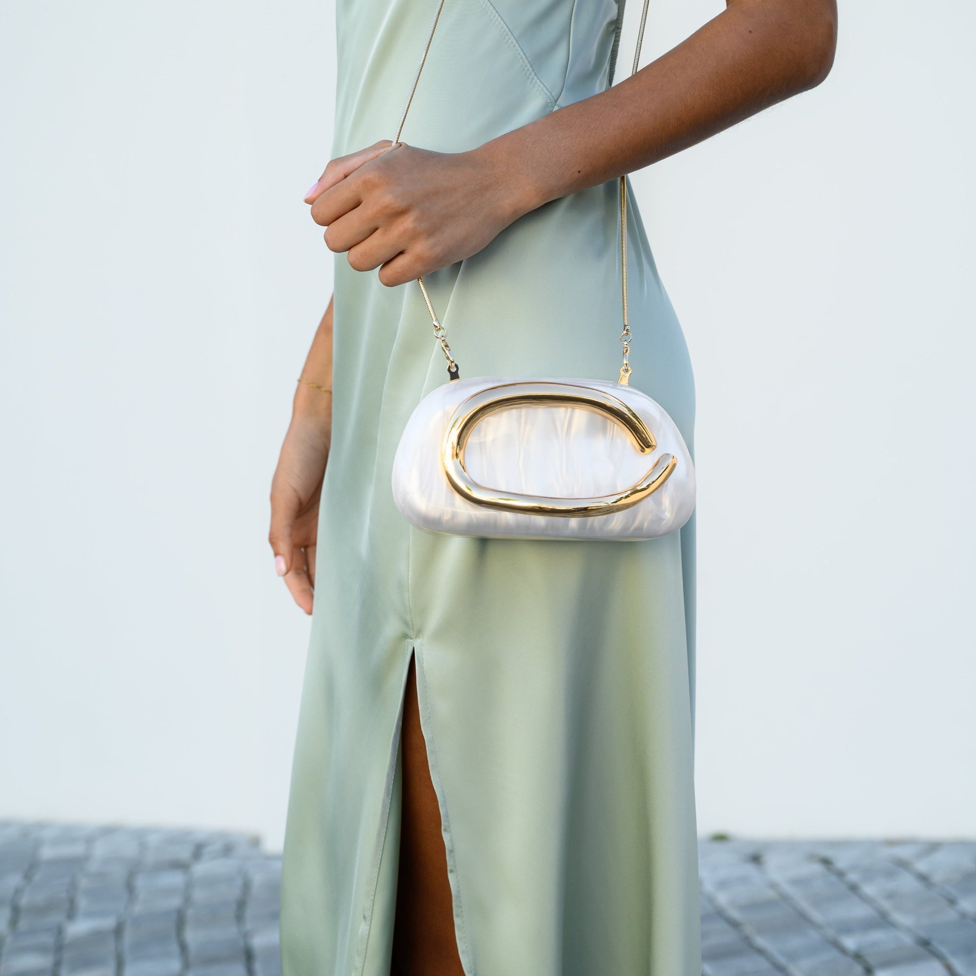 Dayja Beyaz Clutch Çanta