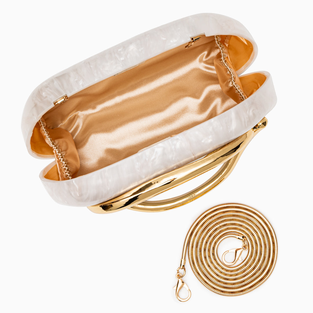 Dayja Beyaz Clutch Çanta