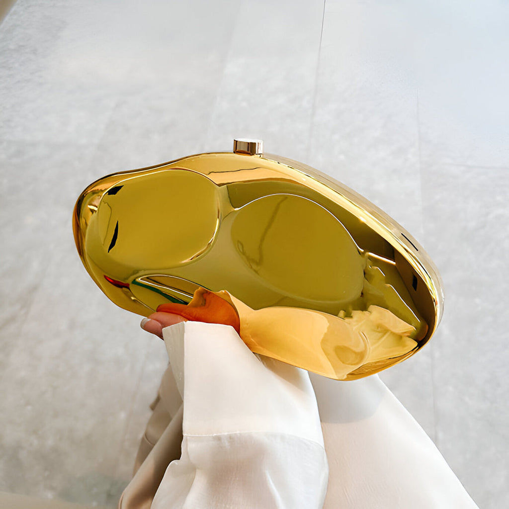 Alba Akrilik Gold Clutch Çanta