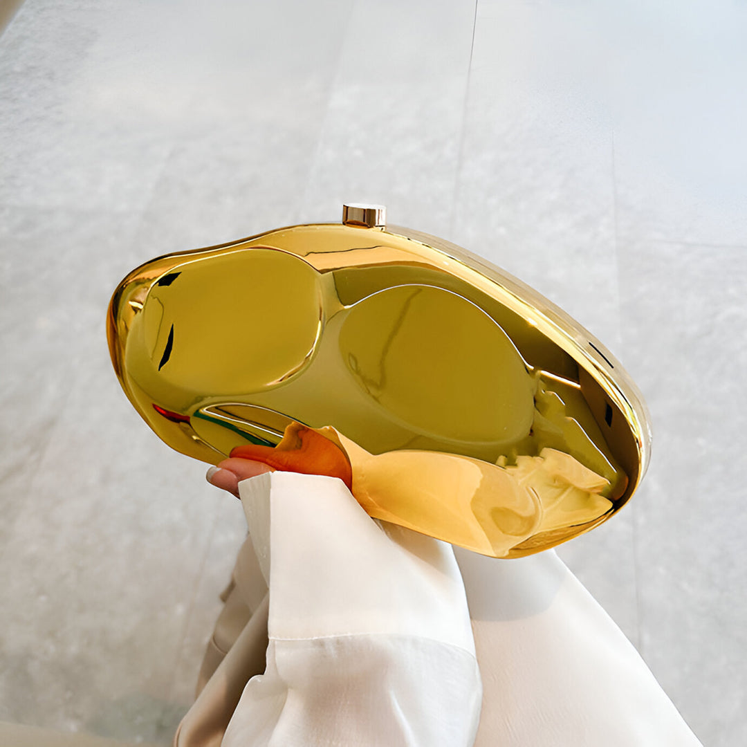 Alba Akrilik Gold Clutch Çanta