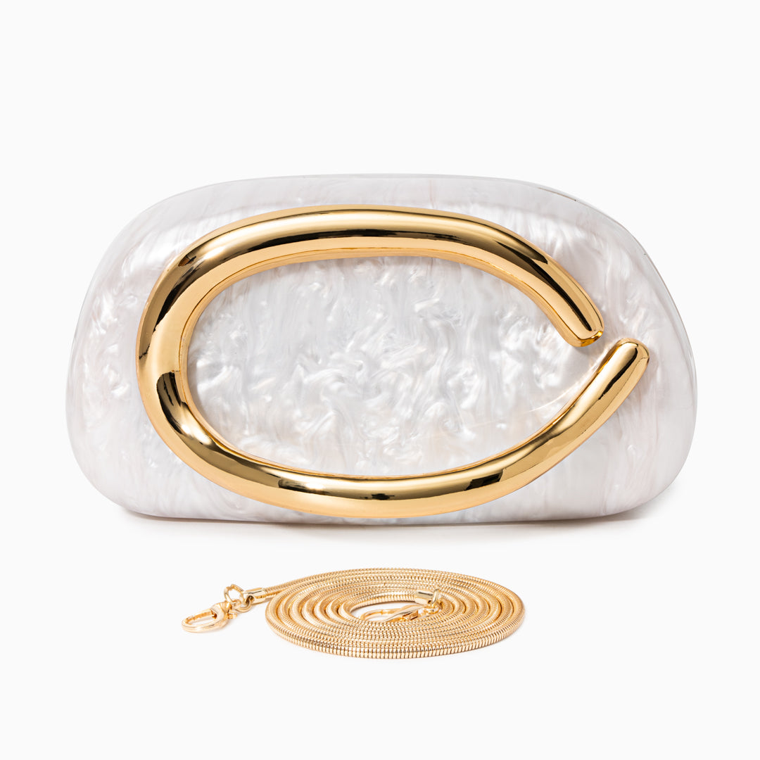 Dayja Beyaz Clutch Çanta