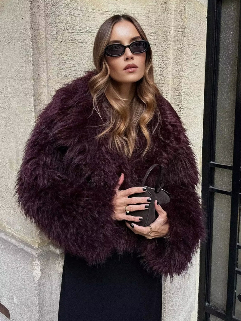 Şık Oversize Kürk Ceket