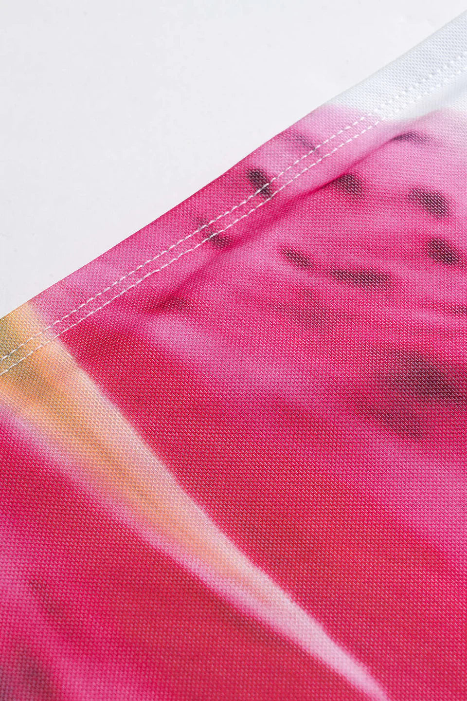 Çiçek Kontrast Baskılı File Askısız Kolsuz Uzun Elbise