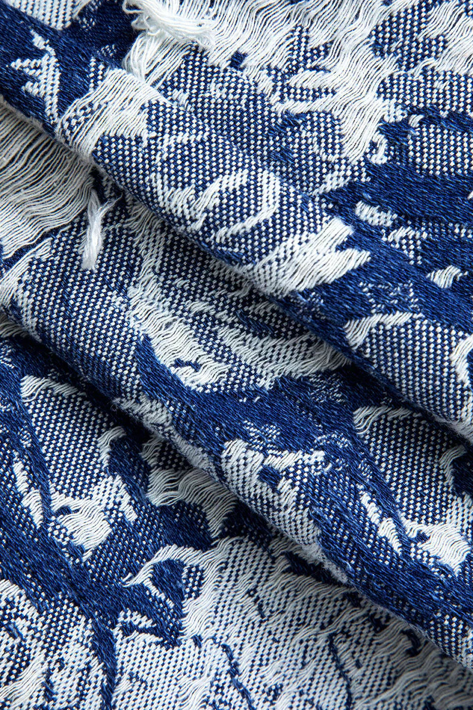 Desenli Düğmeli Kot Elbise