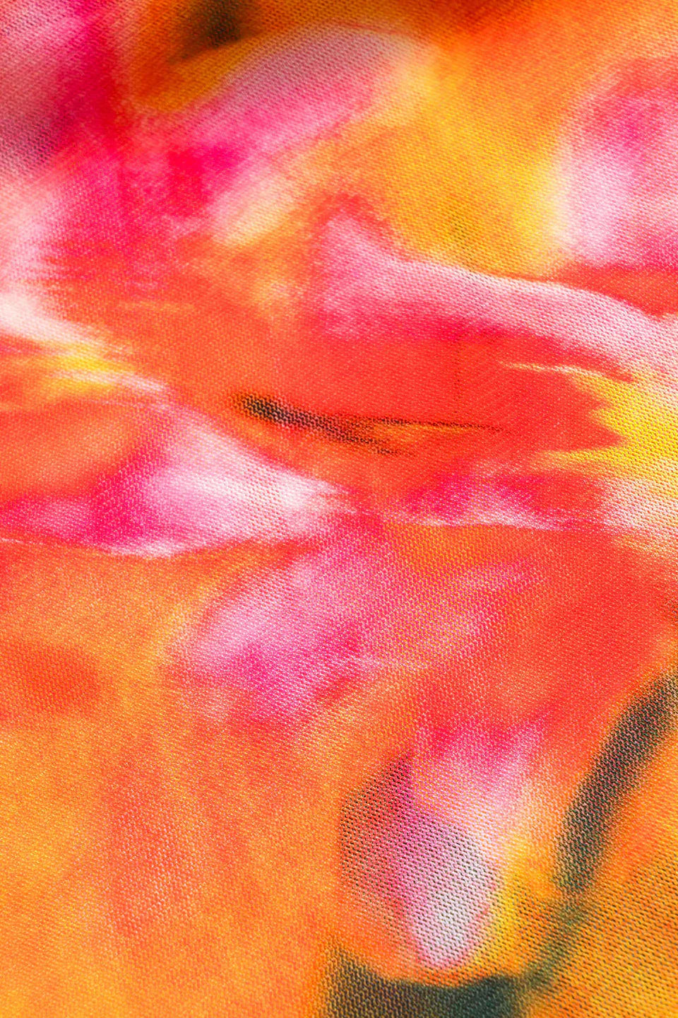 Çiçek Desenli File Asimetrik Kıvrımlı Askılı Üst