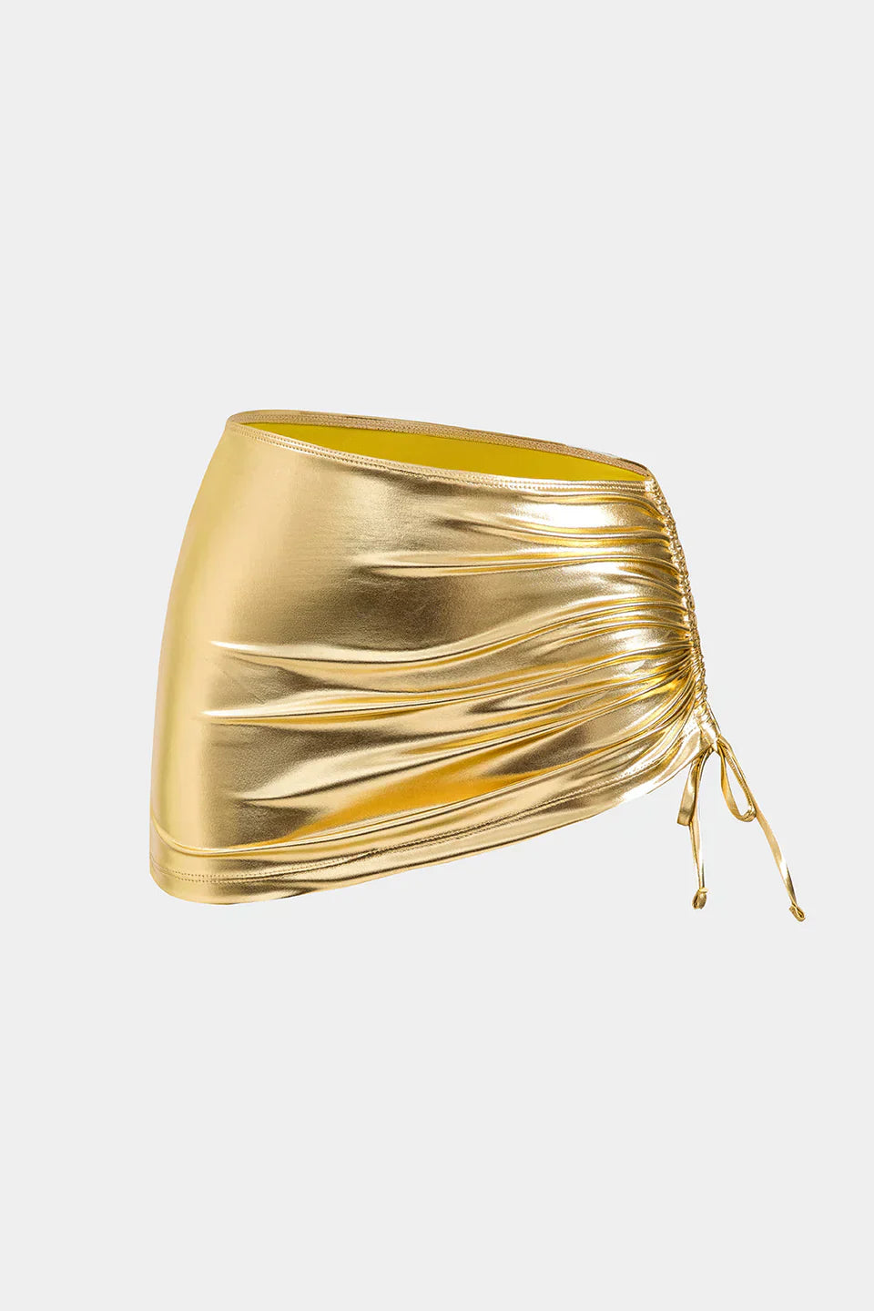 3D Çiçekli Büzgülü Bağlamalı Bikini Ve Etek Takımı