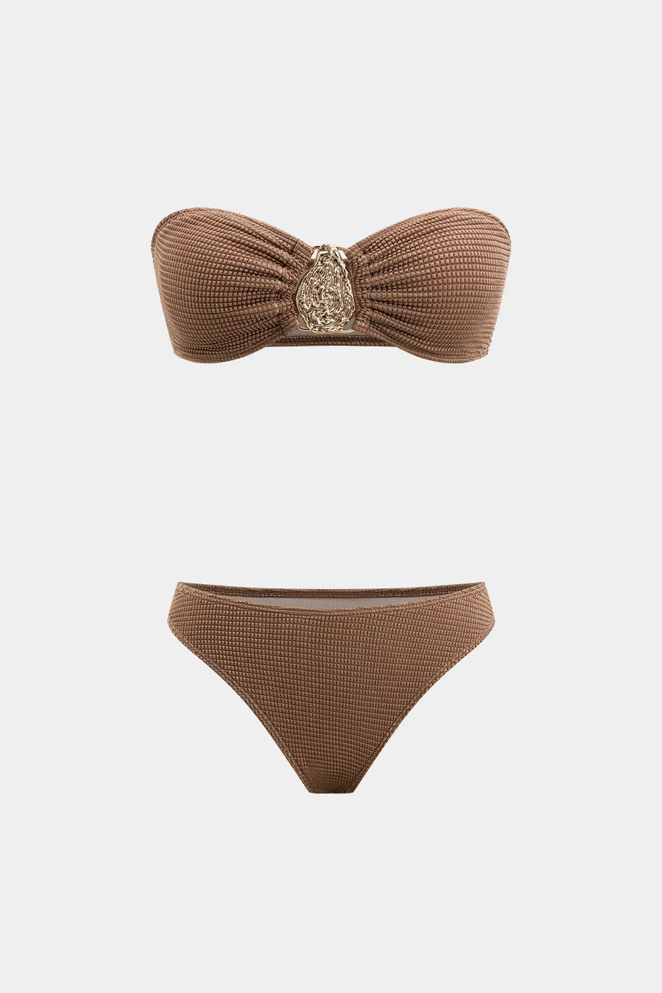 Metalik Dekor Bikini Ve Örtü Seti