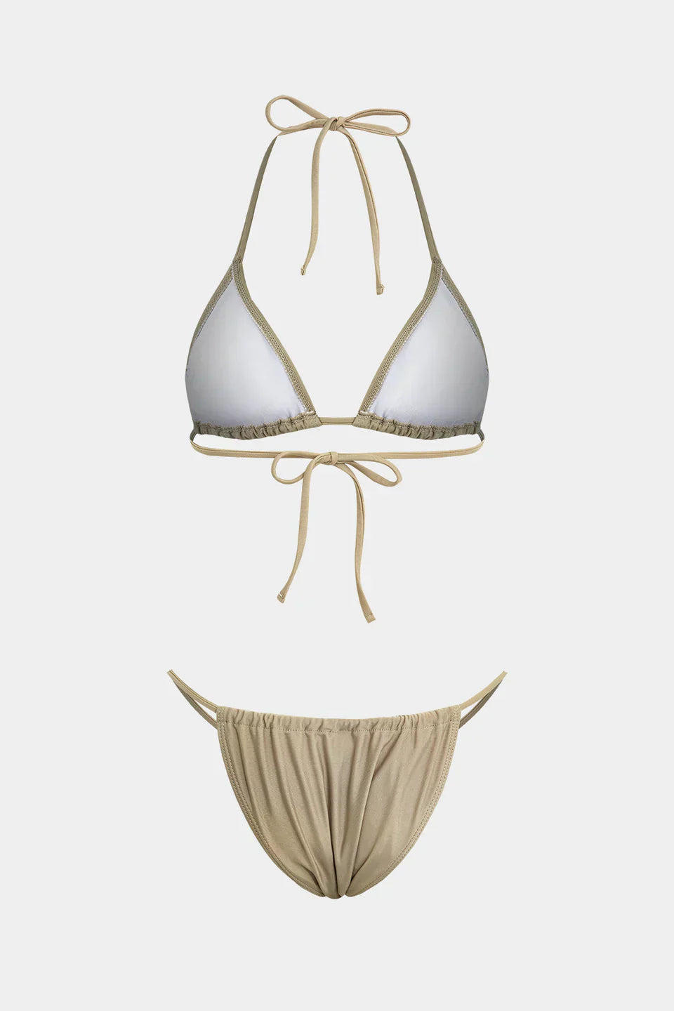 Halter Bikini Ve Tie Dye Cover Up Sarong 3'Lü Set