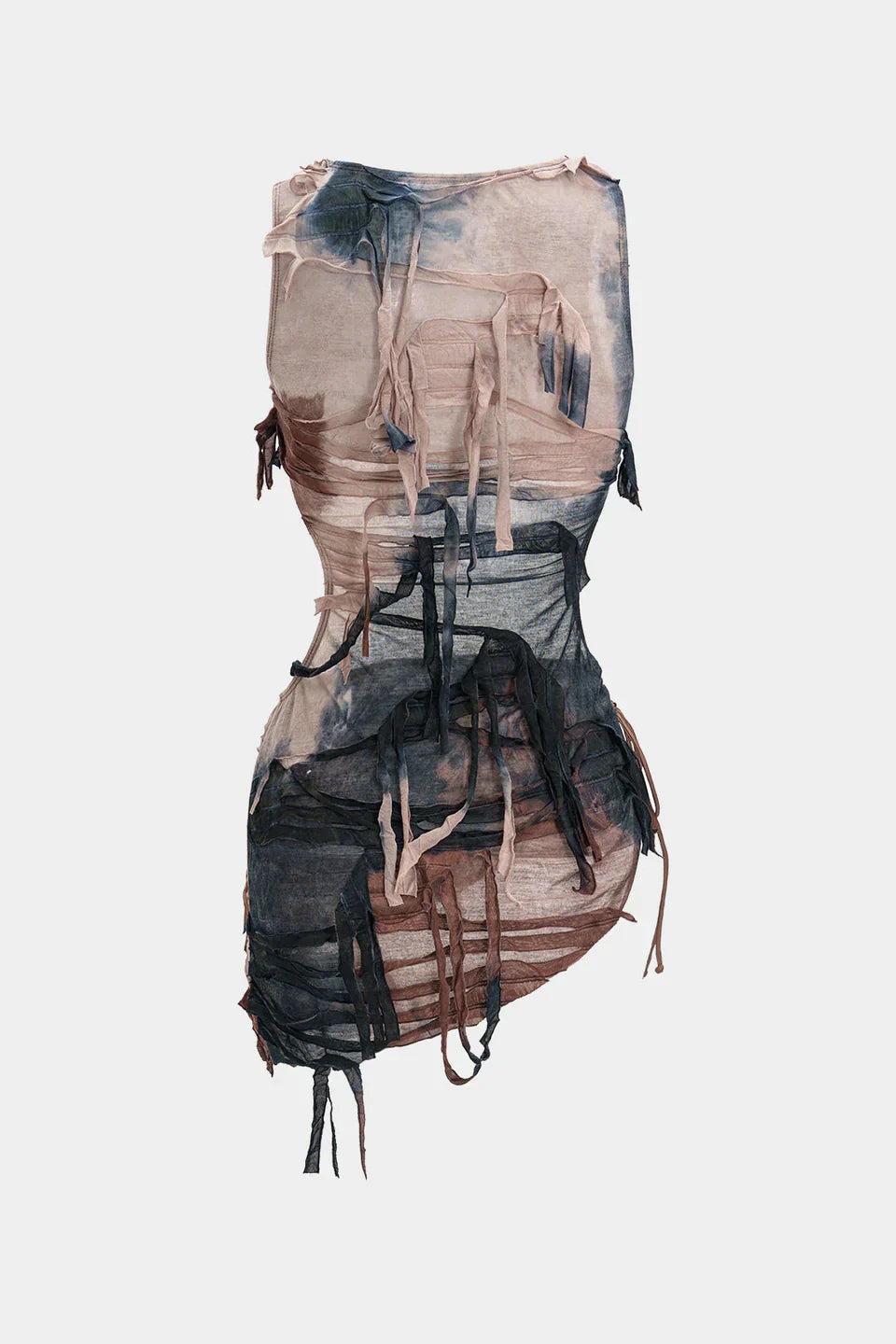 Halter Bikini Ve Tie Dye Cover Up Sarong 3'Lü Set